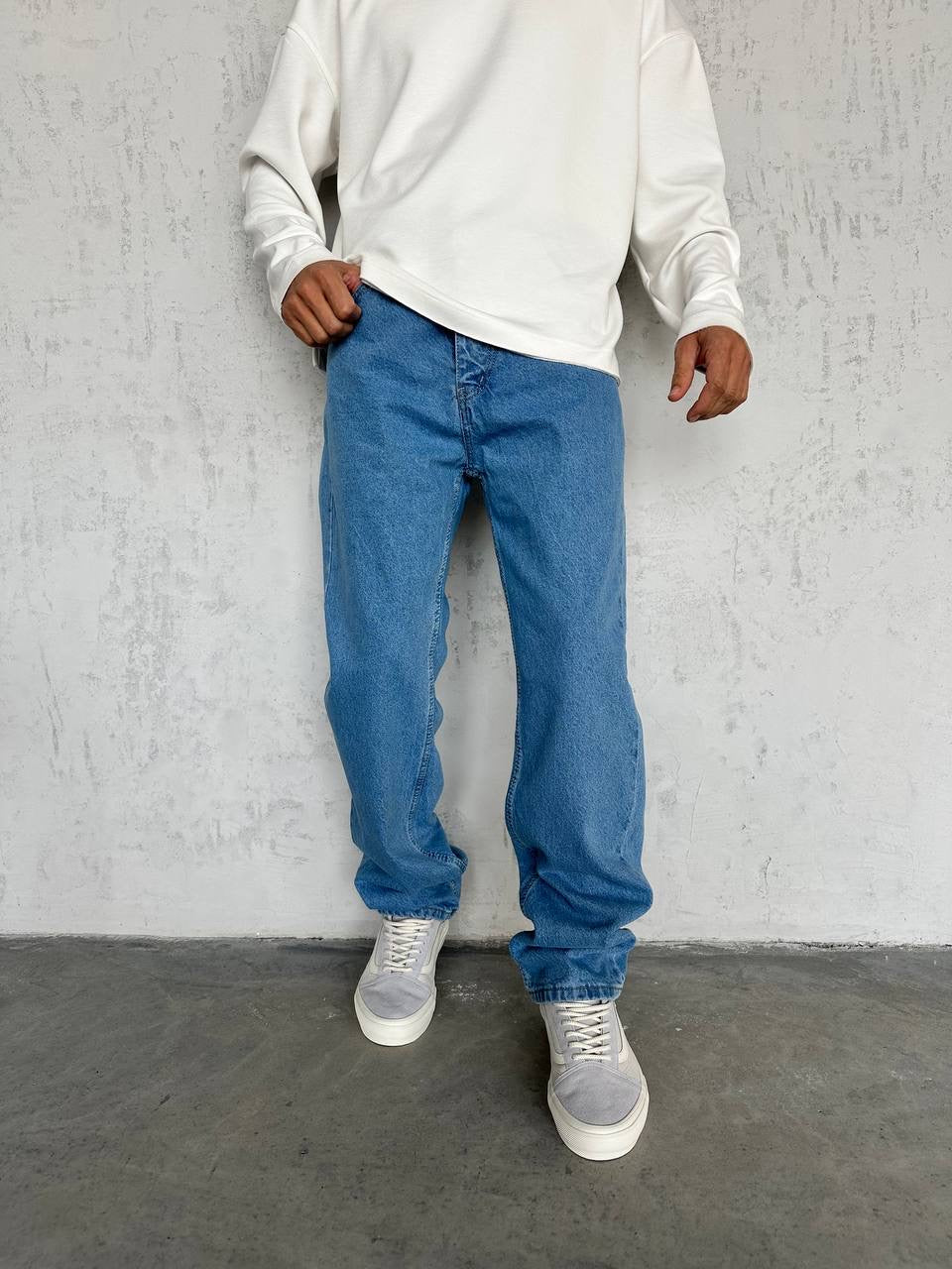 Blue baggy jeans pants