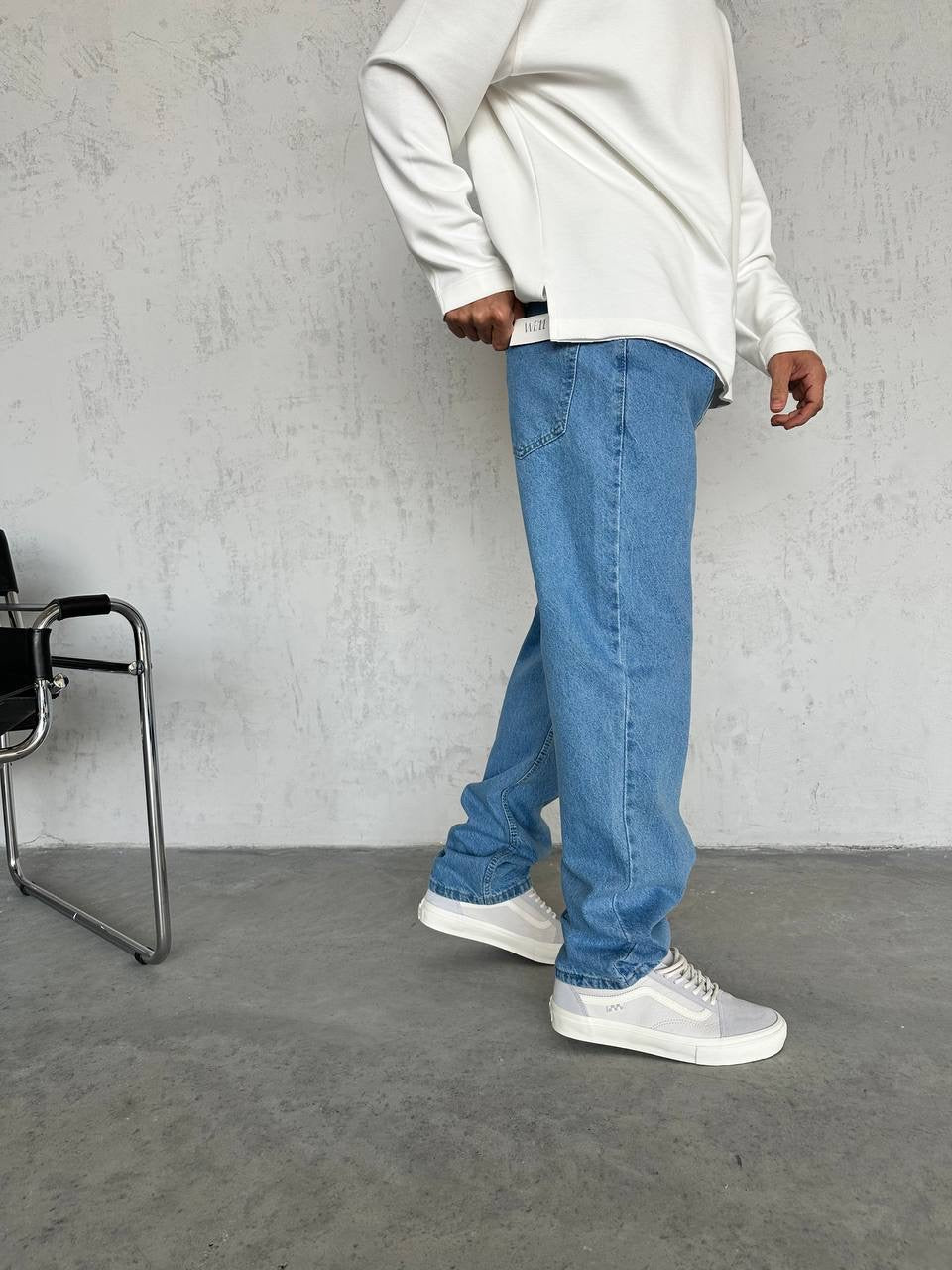 Blue baggy jeans pants