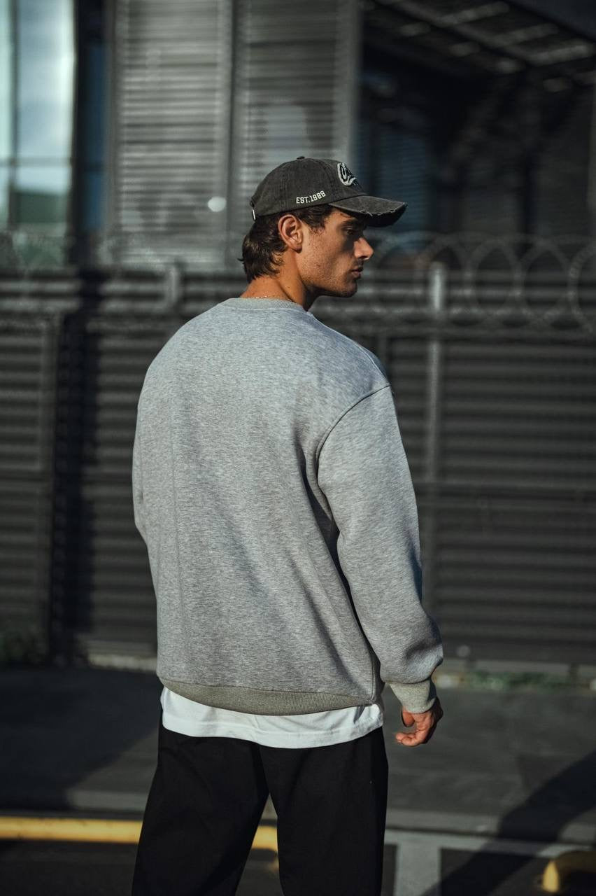 Grey Plain Oversized Hoodie