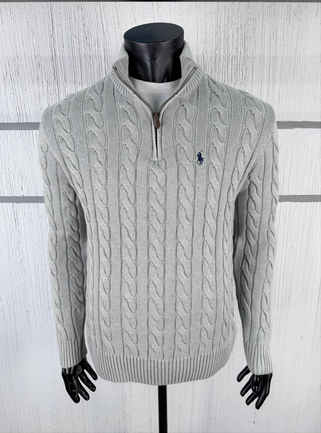 RL Grey ZipUp Sweater