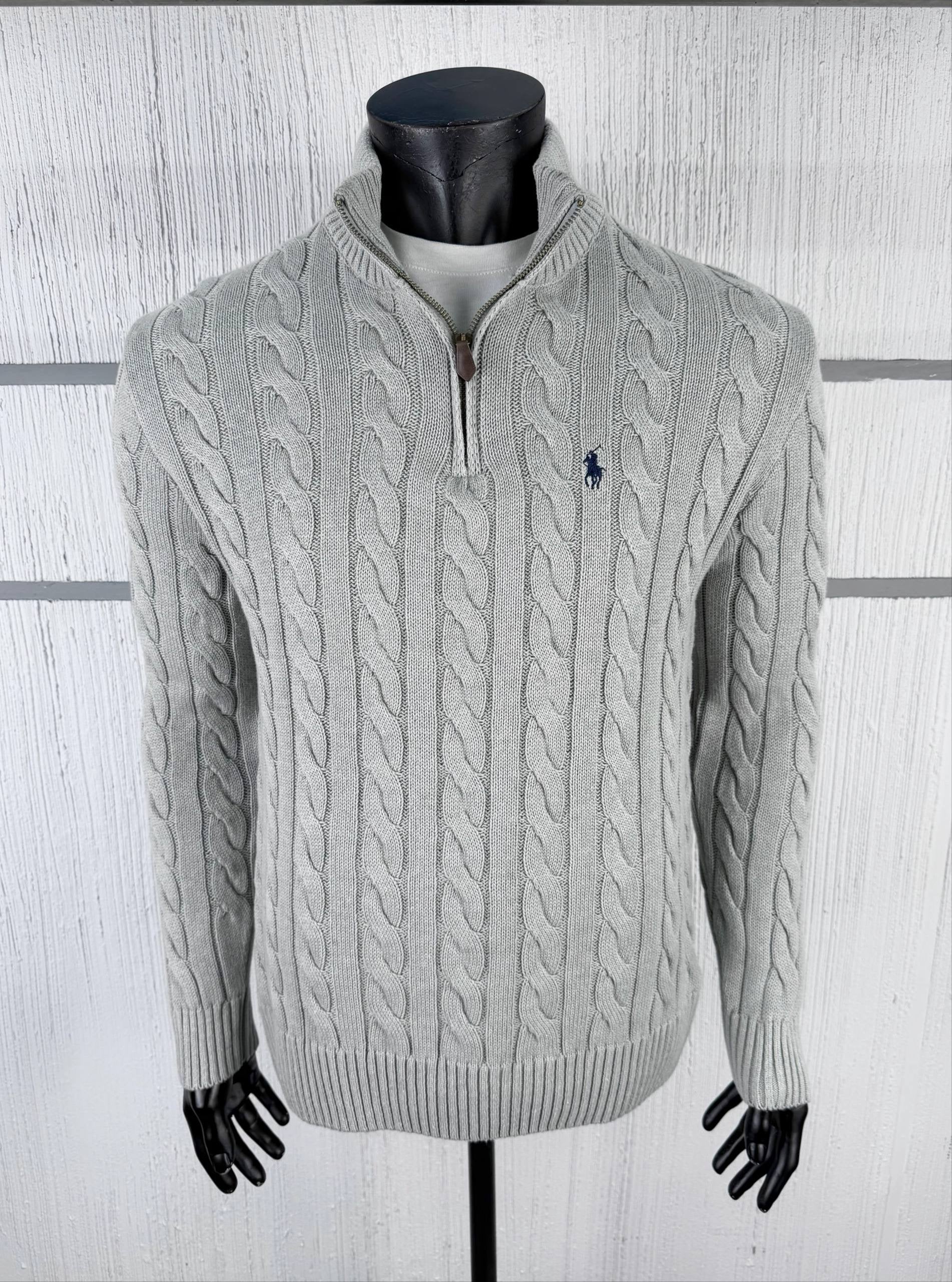 RL Grey ZipUp Sweater