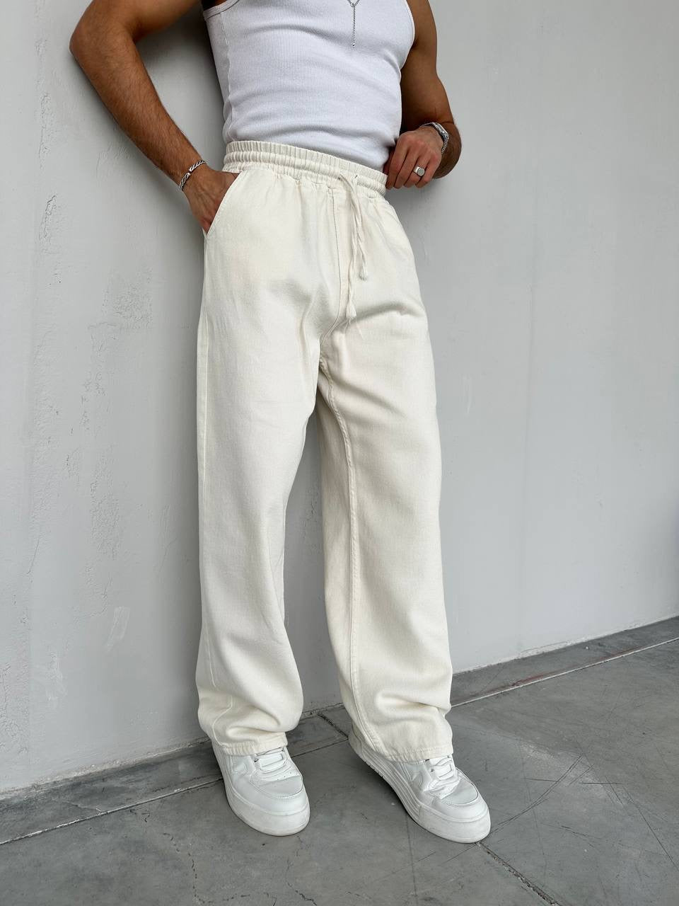 Baggy white pants