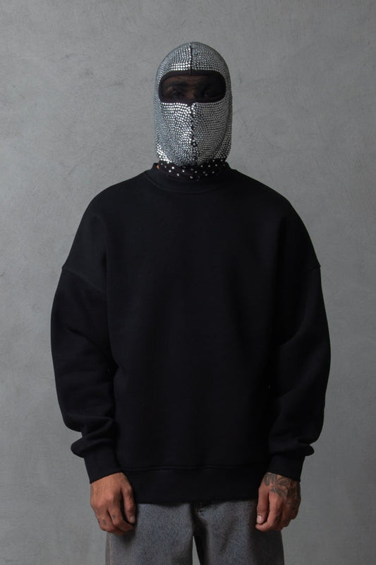 Black Plain Oversized Hoodie