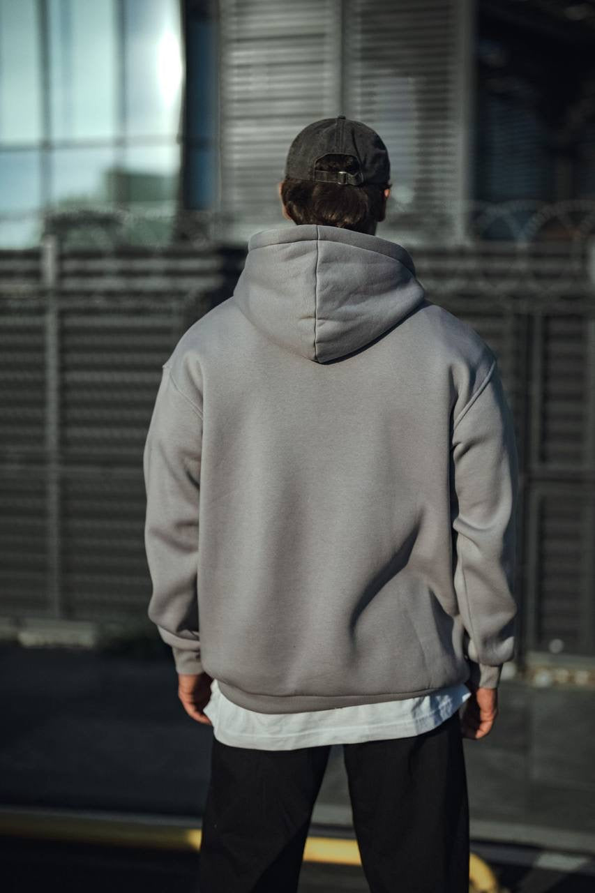 Grey plain oversized hoodie