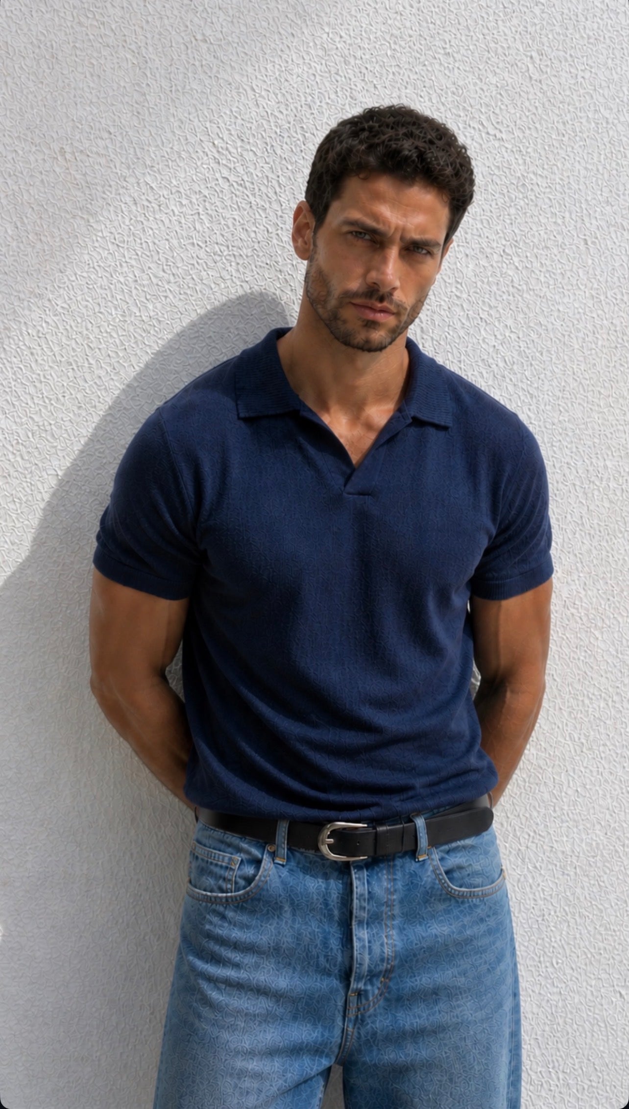 Plain Classic Knit polo T-shirt