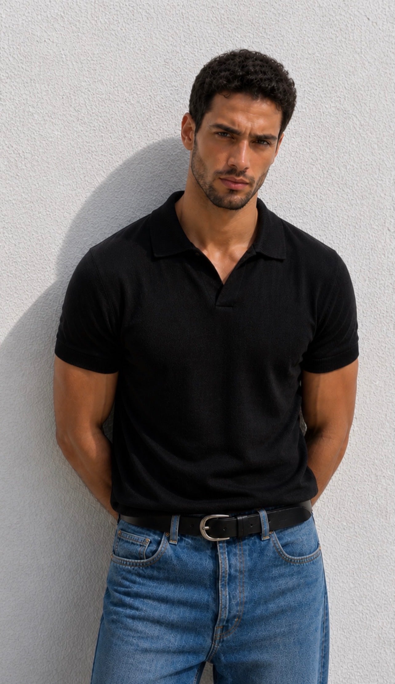 Plain Classic Knit polo T-shirt