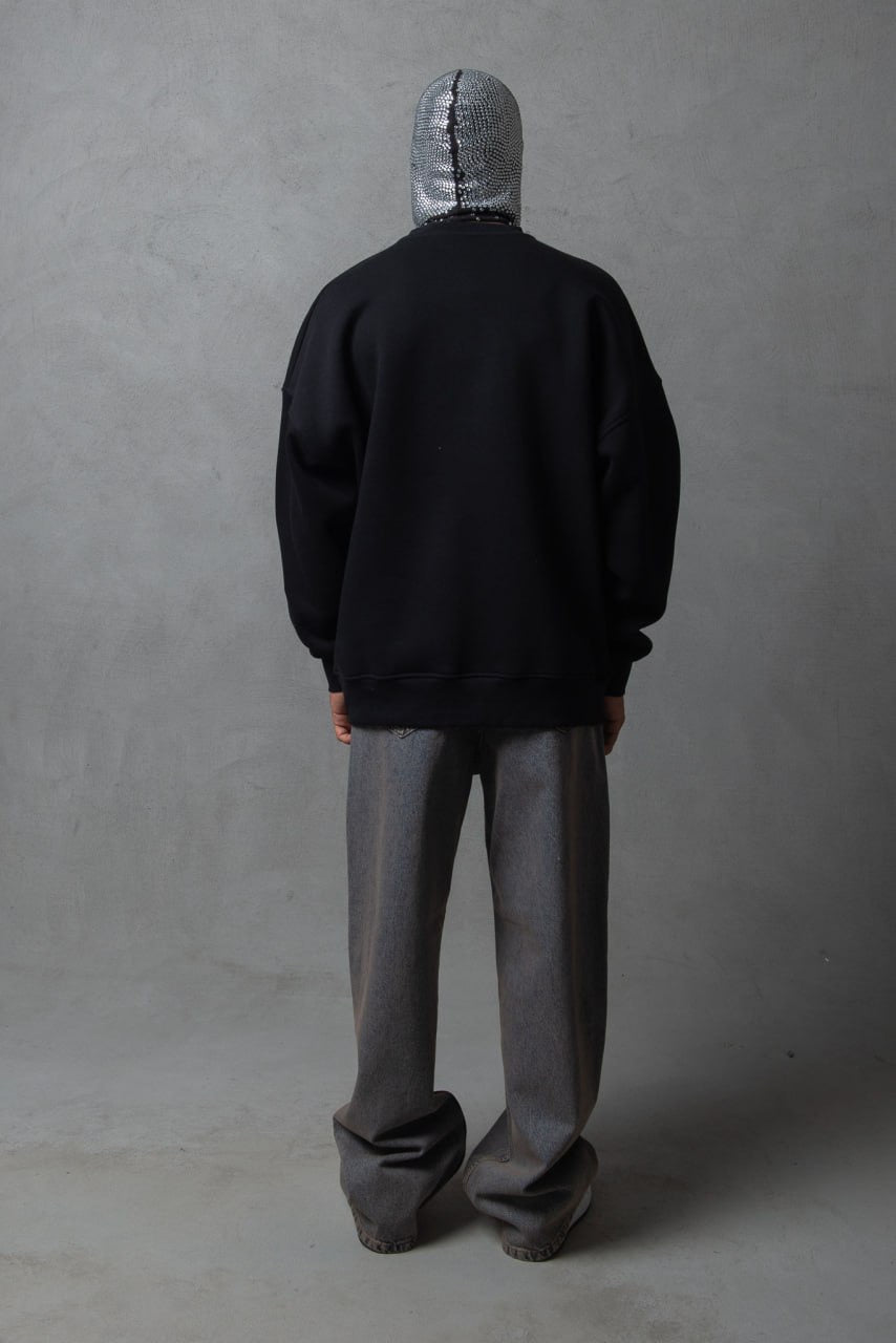 Black Plain Oversized Hoodie